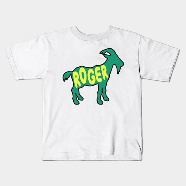 Roger Federer GOAT Kids T-Shirt by slawisa